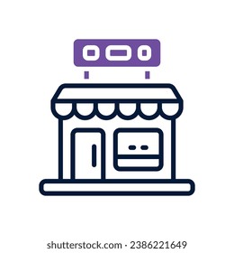 icono de doble tono de tienda. icono vector para tu sitio web, móvil, presentación y diseño de logotipo.