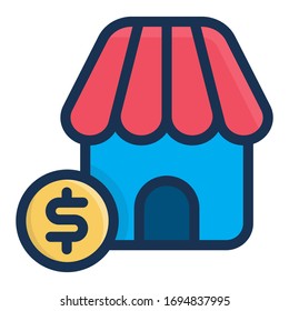 shop earnings marketing finance icon 