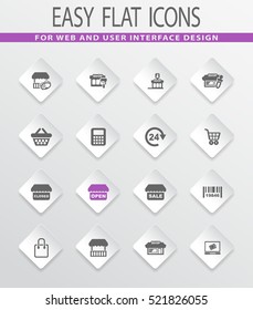 Shop easy flat web icons for user interface design