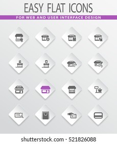 Shop easy flat web icons for user interface design