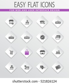Shop easy flat web icons for user interface design