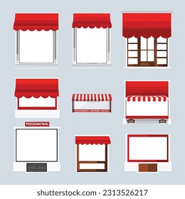 Shop with empty signboard vector illustration isolated