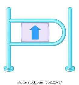 Shop entrance gate icon. Cartoon illustration of shop entrance gate vector icon for web design