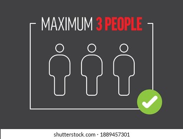 Shop entrance prevention maximum capacity instruction dark poster template