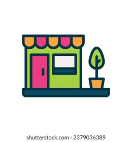 icono de color lleno en la tienda. icono vector para tu sitio web, móvil, presentación y diseño de logotipo.