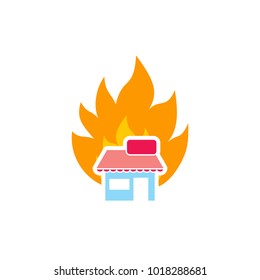 Shop Fire Logo Icon Design