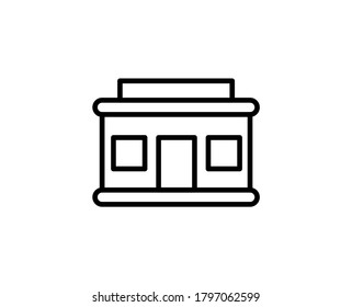 Shop Flat Icon. Thin Line Signs For Design Logo, Visit Card, Etc. Single High-quality Outline Symbol For Web Design Or Mobile App. Shop Outline Pictogram.