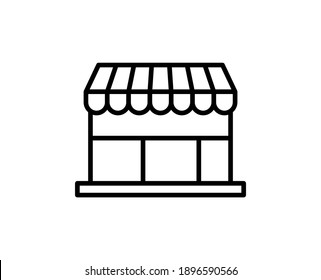 Shop flat icon. Thin line signs for design logo, visit card, etc. Single high-quality outline symbol for web design or mobile app. Shop outline pictogram.