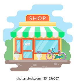 Shop flat illustration. Vector
