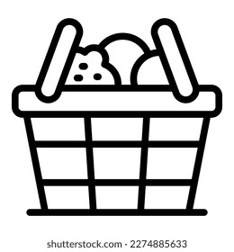 Shop food basket icon outline vector. Cafe work. Bar meal