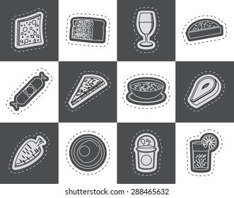 Shop, food and drink icons 2 - vector icon set