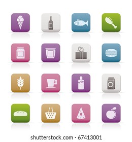 shop, food and drink icons - vector icon set