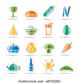 shop, food and drink icons - vector icon set 2