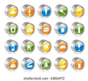 Shop and Foods Icons - Vector Icon Set