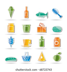 Shop and Foods Icons - Vector Icon Set