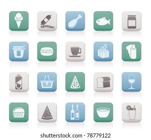 Shop and Foods Icons - Vector Icon Set