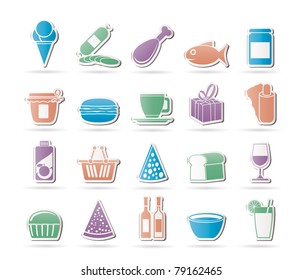 Shop and Foods Icons - Vector Icon Set