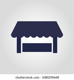 Shop front or showcase isolated flat vector icon