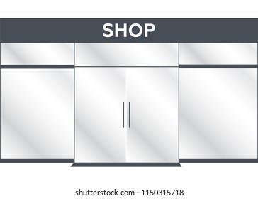 Shop front or store front view illustration. Store front mock up