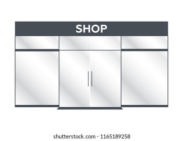 Shop front or store front view illustration. Store front mock up