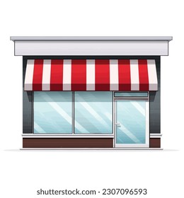 Shop front vector isolated on white