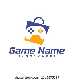 Shop Game Logo Vorlage Vektorgrafik. Joystick-Designsymbol. Stilvolle Joystick-Tasten. Kreatives Design