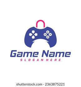 Shop Game logo template vector. Joystick design Icon. Stylized joystick buttons. Creative design