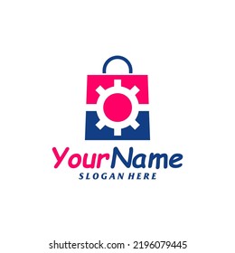 Shop Gear Logo Design Template. Shop logo concept vector. Creative Icon Symbol