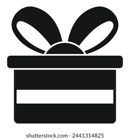 Shop gift box icon simple vector. Offer luxury object. Happy stand token