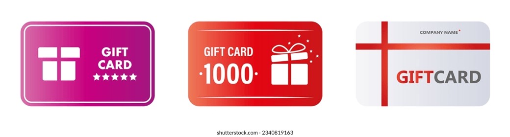 Tarjeta de regalo de compra - juego de simulación vectorial.