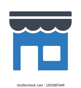shop glyph colour vector icon