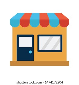 shop glyph flat vector icon