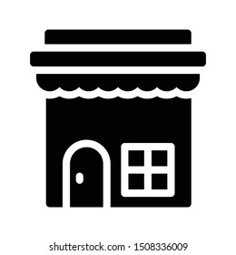 shop glyph flat vector icon