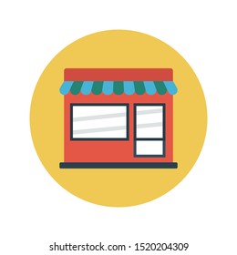 shop glyph flat vector icon