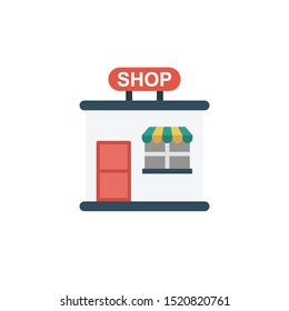 shop glyph flat vector icon