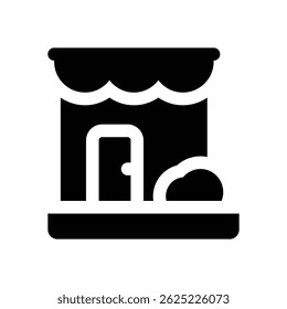 Icono de glifo de la tienda. Icono de Vector fuerte y sólido para Sitios web, interfaces móviles, presentaciones y marca visual. Alta calidad y fácil de editar.