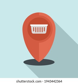 Shop gps pin icon. Flat illustration of Shop gps pin vector icon for web design