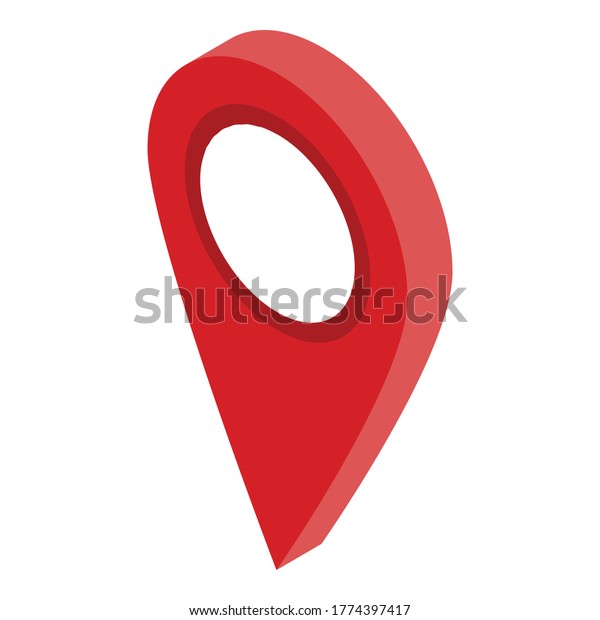 Shop gps pin icon. Isometric\
of shop gps pin vector icon for web design isolated on white\
background