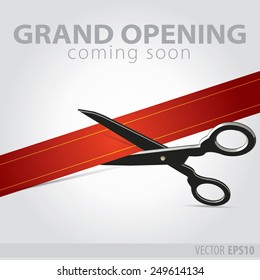 Shop grand opening - cutting red ribbon