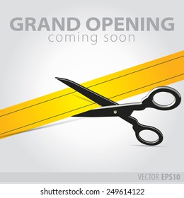 Shop Grand Opening - Cutting Yellow Ribbon