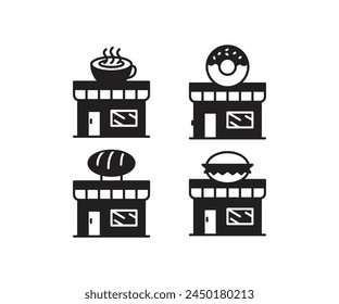 shop and grocery icons set vector illustration