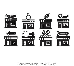 shop and grocery icons set vector illustration