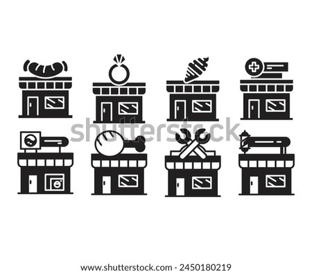 shop and grocery icons set vector illustration