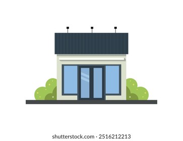 Construção de casa de compras. Ilustração simples