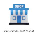 shop icon 3d rendering vector illustration