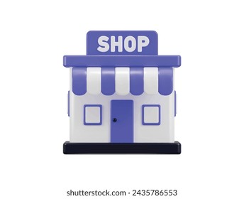 shop icon 3d rendering vector illustration