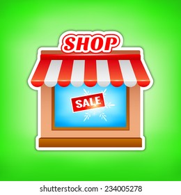 Shop icon. Big sale, vector illustration