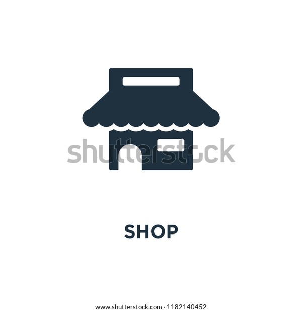Shop icon.\
Black filled vector illustration. Shop symbol on white background.\
Can be used in web and\
mobile.