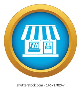 Shop icon blue vector isolated on white background for any design
