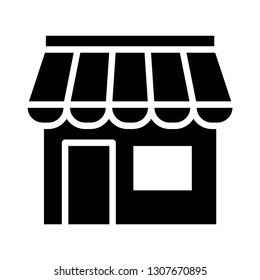 shop icon design with creative modern concept and black and white glyph style logo shape for pictogram, website, ecommerce, satartup, web button design vector eps 10